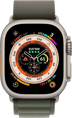 Apple Watch Ultra [GPS + Cellular 49mm] هيكل من التيتانيوم مع حزام Midnight Ocean، مقاس واحد (متجدد) in Saudi Arabia