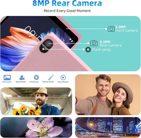Android Tablet 8 inch, Android 12.0 Tablet 32GB Storage 1024GB SD Expansion Tablets PC, Quad-core Processor 2GB RAM 1280x800 IPS HD Touchscreen Dual Camera Tablets, Support WiFi6, BT 4300 mAh Battery in Kuwait