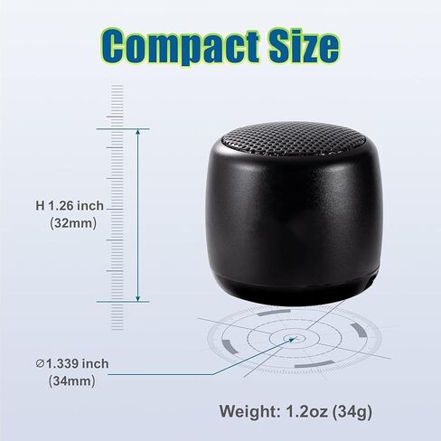 Best Mini Portable Bluetooth Speaker with HD Sound & Bass I Smallest Wireless Bluetooth Speakers for Phone/PC/Tablet I Photo Selfie Button Answer Phone Calls I Cute Tiny Speaker in Kuwait