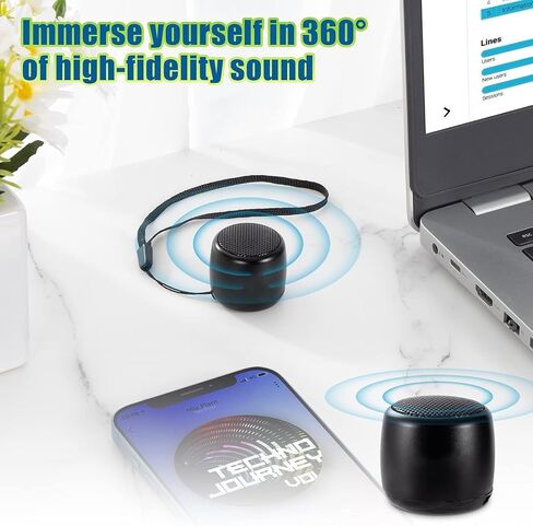 Best Mini Portable Bluetooth Speaker with HD Sound & Bass I Smallest Wireless Bluetooth Speakers for Phone/PC/Tablet I Photo Selfie Button Answer Phone Calls I Cute Tiny Speaker in Kuwait