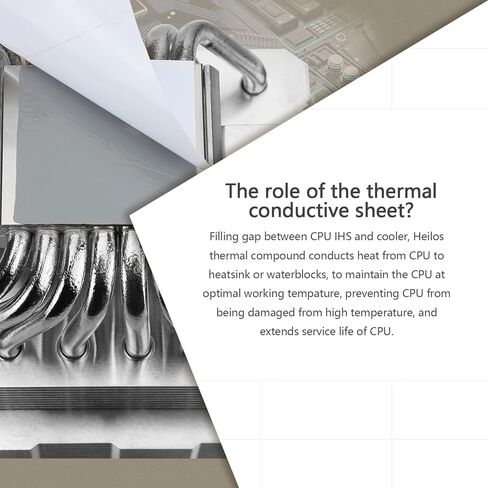 ورقة شحم سيليكون من Thermalright Heilos صلبة موصلة حراريًا لوحدة المعالجة المركزية/وحدة معالجة الرسومات، غير موصلة، سطح المكتب/أجهزة الكمبيوتر المحمولة للأغراض العامة، ورقة واجهة حرارية صلبة لمواصفات AMD (40 × 40 × 0.2 مم) in Saudi Arabia