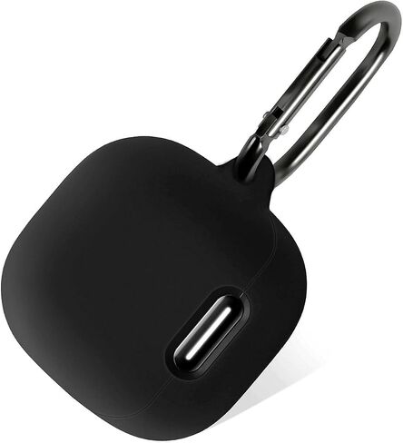 Geiomoo Silicone Case for Anker Soundcore Liberty 4 NC, Protective Cover with Carabiner (Black) in Saudi Arabia