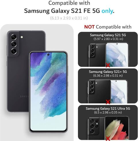 حافظة OtterBox Defender Series لهاتف Samsung Galaxy S21 FE 5G (فقط) - يتضمن مشبك الحافظة - حماية دفاعية ميكروبية - عبوة غير قابلة للبيع بالتجزئة - أرجواني سعيد in Saudi Arabia