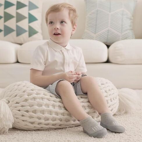 Baby Toddler Sock Shoes Walking Shoes Infant Boys Girls Slippers | Non-Slip Sole,Anti-Collision Rubber Toe,Heel Pull Tab Design for Easy On and Off,Breatnable & High-Elastic Fabric,Lightweight in Saudi Arabia