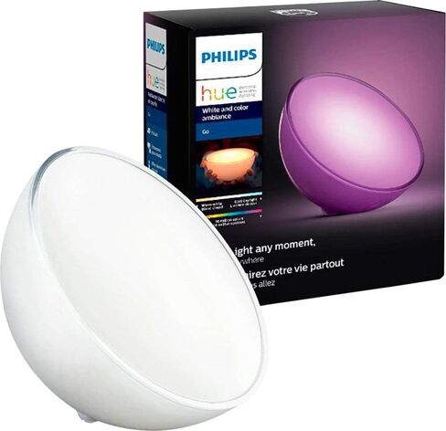 Philips Hue Go White and Color Portable Dimmable LED Smart Light Table Lamp (Requires Hue Hub, Works with Alexa, HomeKit and Google Assistant), White in Saudi Arabia