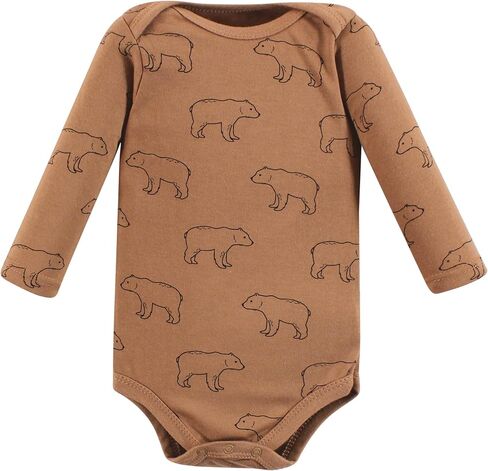 Hudson Baby Unisex Baby Cotton Long-Sleeve Bodysuits, Into The Woods Prints 7-Pack, 3-6 Months in Saudi Arabia