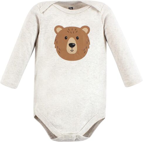 Hudson Baby Unisex Baby Cotton Long-Sleeve Bodysuits, Into The Woods Prints 7-Pack, 3-6 Months in Saudi Arabia