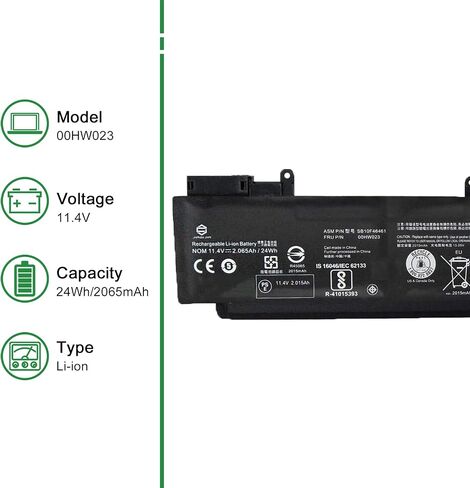 JIAZIJIA 02DL005 L18M4P72 SB10K97643 استبدال بطارية الكمبيوتر المحمول لجهاز Lenovo ThinkPad X1 Yoga 4th Gen / X1 Carbon 7th Gen 2019 / 8th Gen 2020 Series 02DL006 L18C4P71 02DL004 L18L4P71 15.36V 51Wh in Saudi Arabia
