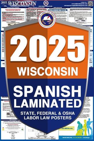 2023 Wisconsin WI All in One Workplace Compliance & Labor Law Poster (Federal State & OSHA) English Laminated in Kuwait