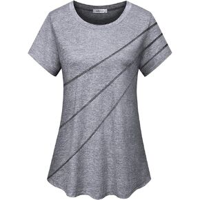 Womens Short Sleeve Workout Shirts Trendy Casual Summer Athletic Yoga Tops