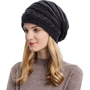 Women Winter Knitted Beanie Hat Slouchy Beret Skull Cap Baggy Soft Warm Cap