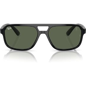 Ray-Ban Unisex Sunglasses Black Frame, Dark Green Lenses, 58MM