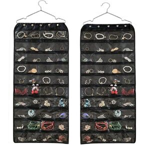 Hanging Jewelry Organizer,Accessories Organizer,Oxford 80 Pocket Organizer for Holding Jewelries (Black) in Kuwait