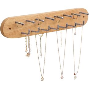 Hanging Jewerly Organizer for Wall, Wall Mounted Necklace Holder, Rubber Wood Wall Mount Jewerly Organizer for Necklaces,Headband and Bracelet, Nice Gift for Woman in Kuwait