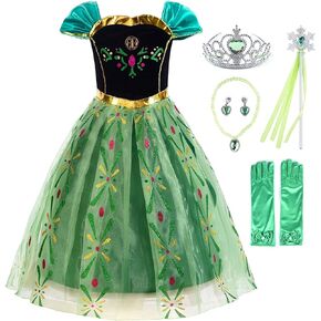 Uhdear Girls Snow Queen Princess Party Fancy Costume Dress with Accessories