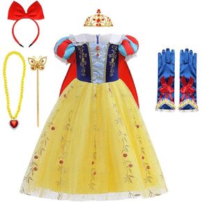 FMYFWY Girls Snow White Princess Costume Carnival Halloween Christmas Birthday Party Dress Dance Ball Gown (w/Accessories) in Kuwait