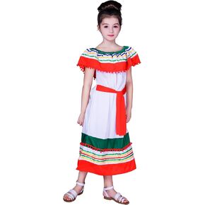 Girls Mexican Traditional Dress Party Costume