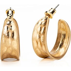 تشارلي بيج اقراط حلقية ذهبية للنساء | اقراط ذهبية كبيرة | اقراط حلقية على الارض | لا تسبب الحساسية، نحاس، بدون احجار كريمة, نحاس أصفر, لا أحجار كريمة in Kuwait