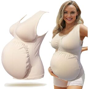 BIMEI Fake Pregnant Woman Belly Briefs vest Cover Bag Costume for Adults Old Lady Costume for Halloween Cosplay Dress Party