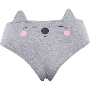 AIBEARTY Women High Waisted Cotton Underwear Cute Cat Ears Soft Breathable Panties Stretch Briefs Sexy Lingerie