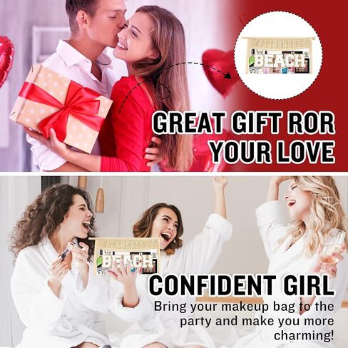 2 Pcs Boho Straw Clear Makeup Letter Bag BEACH Pouch, Sunscreen Bags for Beach Travel Small Cute Chenille Letter SPF Bag Pouch,Waterproof Beach Toiletry Sun Bag Best Beach Accessories for Women(BEACH) in Saudi Arabia