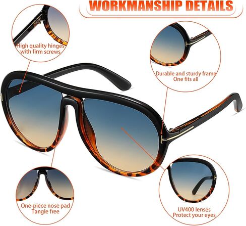 نظارات شمسية TruFabV Vintage Aviator كبيرة الحجم للنساء والرجال، نظارات دائرية كلاسيكية من السبعينيات in Saudi Arabia