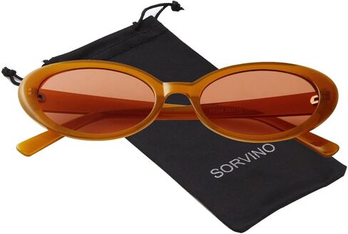 نظارة شمسية SORVINO بيضاوية صغيرة كلاسيكية للنساء والرجال في فترة التسعينات، نظارات ضيقة صغيرة عتيقة in Saudi Arabia