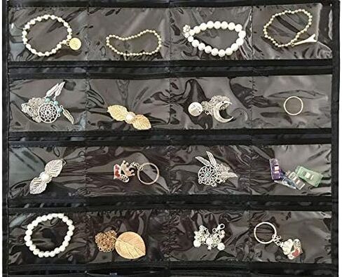 Hanging Jewelry Organizer,Accessories Organizer,Oxford 80 Pocket Organizer for Holding Jewelries (Black) in Kuwait