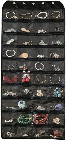 Hanging Jewelry Organizer,Accessories Organizer,Oxford 80 Pocket Organizer for Holding Jewelries (Black) in Kuwait