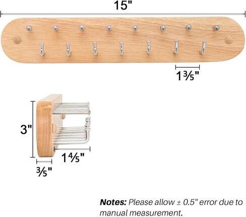 Hanging Jewerly Organizer for Wall, Wall Mounted Necklace Holder, Rubber Wood Wall Mount Jewerly Organizer for Necklaces,Headband and Bracelet, Nice Gift for Woman in Kuwait