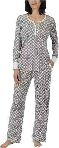 Nautica Womens 2 Piece Fleece Pajama Sleepwear Set (X-Small, Mixed Grey) in Saudi Arabia