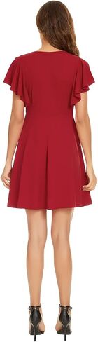 FANCYINN Women's Ruffles Sleeve Mini Dress A Line Swing Flared Skater Cocktail Party Juniors Dress in Saudi Arabia