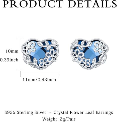 أقراط ديزي من الفضة الإسترليني عيار 925، أقراط على شكل زهرة الأقحوان، أقراط على شكل قلب من الكريستال، مجوهرات على شكل زهرة للنساء والفتيات المراهقات in Kuwait