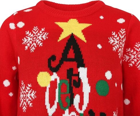 Budding Gallery Ugly Women's Christmas Sweater Funny Round Neck Sweater Christmas Tree Letter Pattern Pullover in Kuwait