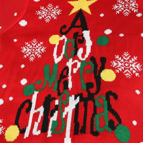 Budding Gallery Ugly Women's Christmas Sweater Funny Round Neck Sweater Christmas Tree Letter Pattern Pullover in Kuwait