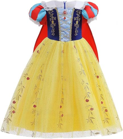 FMYFWY Girls Snow White Princess Costume Carnival Halloween Christmas Birthday Party Dress Dance Ball Gown (w/Accessories) in Kuwait