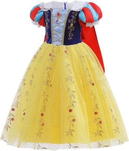 FMYFWY Girls Snow White Princess Costume Carnival Halloween Christmas Birthday Party Dress Dance Ball Gown (w/Accessories) in Kuwait