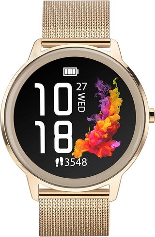 ساعة Sekonda Flex النسائية الذكية 42 ملم مع مراقب معدل ضربات القلب والنوم، والنشاط اليومي، والرياضة، والموسيقى، والطقس ووظائف الرسائل، مع حزام شبكي in Kuwait