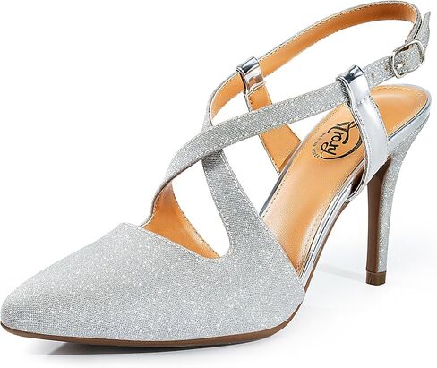 Trary High Heels for Women Pointed Toe Stiletto Women's Pumps 3.7 Inch Crisscross Strap Pumps Shoes Women Fashion Heels Dress Shoes for Party Prom Wedding in Kuwait