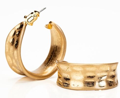 تشارلي بيج اقراط حلقية ذهبية للنساء | اقراط ذهبية كبيرة | اقراط حلقية على الارض | لا تسبب الحساسية، نحاس، بدون احجار كريمة, نحاس أصفر, لا أحجار كريمة in Kuwait