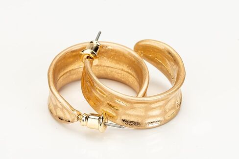 تشارلي بيج اقراط حلقية ذهبية للنساء | اقراط ذهبية كبيرة | اقراط حلقية على الارض | لا تسبب الحساسية، نحاس، بدون احجار كريمة, نحاس أصفر, لا أحجار كريمة in Kuwait