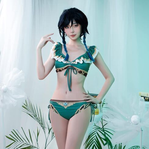 CR ROLECOS Shinobu Kocho Cosplay ملابس السباحة النسائية أنيمي كيمونو سترة التستر بيكيني ملابس السباحة in Kuwait