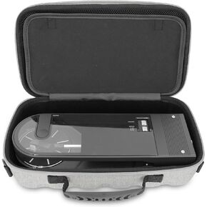 CASEMATIX Travel Case Compatible with Audio-technica AT-SB727 Portable Turntable Sound Burger Vinyl Record Player - Includes Carry Case Only with Handle and Shoulder Strap, Grey