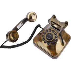 Antique Home Telephone,Noise Reduction,Number Store,Button Dialing,WX-3011# Antique Bronze Telephone Vintage Landline Phone Desktop Caller Home Office
