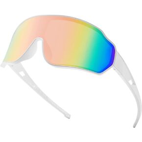 FEISEDY Cycling Sports Sunglasses for Men Women Outdoor Basketball Shades 80s Wrap Around Shield Glasses B9079