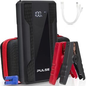 بطارية السيارة المحمولة Jump Starter 1000A، حزمة بطارية 12 فولت، كابلات توصيل لمحرك غاز يصل إلى 5.0 لتر، حزمة بطارية محمولة، شحن سريع USB، شاشة LED كبيرة، ومصباح يدوي LED متعدد الوظائف in Kuwait