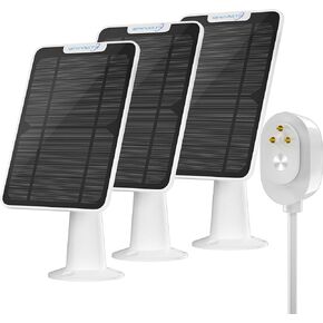 Solar Panel Charger Compatible with Arlo Pro 5S/Pro 4/Pro 3/Pro 3 Floodlight/Ultra/Ultra 2 Camera, 6V 4.5W Solar Panels Charging IP65 Weatherproof w/ 9.8ft Charging Cable Adjustable Wall Mount, 2 Pack