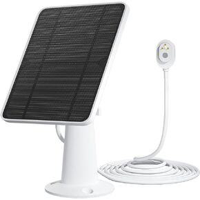 شاحن لوحة شمسية متوافق مع كاميرا Arlo Ultra/Ultra 2/Pro 3/Pro 4/Pro 3 Floodlight Security، ألواح شمسية 5 فولت 4 وات تشحن IP65 مقاومة للطقس مع كابل شحن بطول 9.8 قدم قابل للتعديل على الحائط، عبوتان