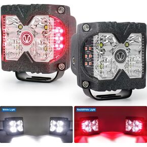 الرماة الجانب LED، POVTOR 40W مقاوم للماء IP68 عدسة صفراء LED أضواء جراب كومبو شعاع مع كهرمان منفصل صلب ومكعب ستروب أضواء القيادة لـ ATV UTV RZR جرار SUV 4X4 شاحنة دراجة نارية