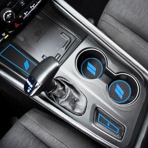 Auovo Anti-dust Mats Compatible with Durango Accessories 2021 2022 2023 Auto Car Cup Holder Insert Coasters Center Console Custom Fit Silicone Cup Liners Pads (5pcs/Set, Red)